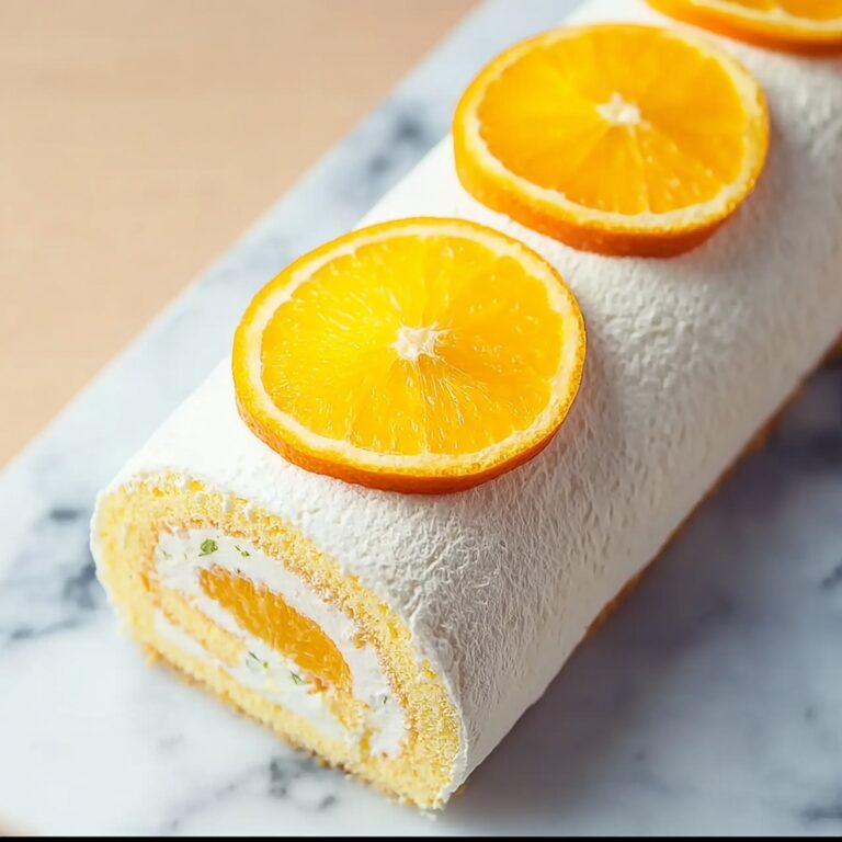 Orange Cake Roll with Candied Orange Slices Recipe