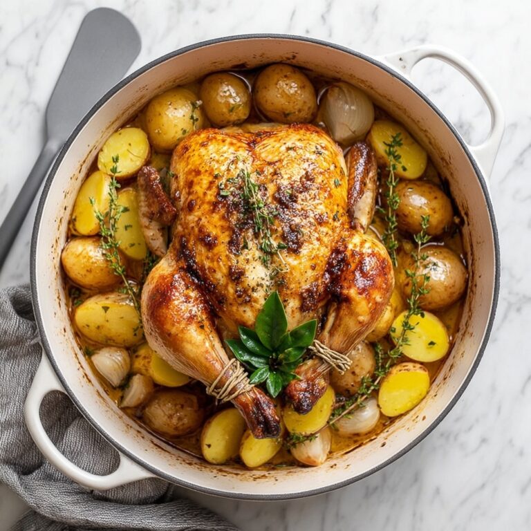 Creamy One-Pot Roast Chicken with Potatoes and Leeks Recipe