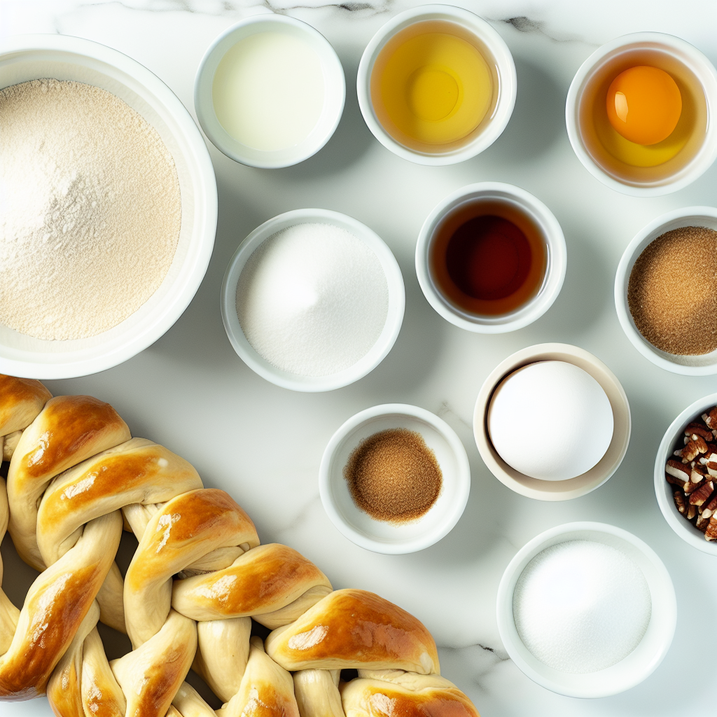 Braided Babka Wreath with Caramel, Pecans, and Cinnamon Recipe - Recipe Image