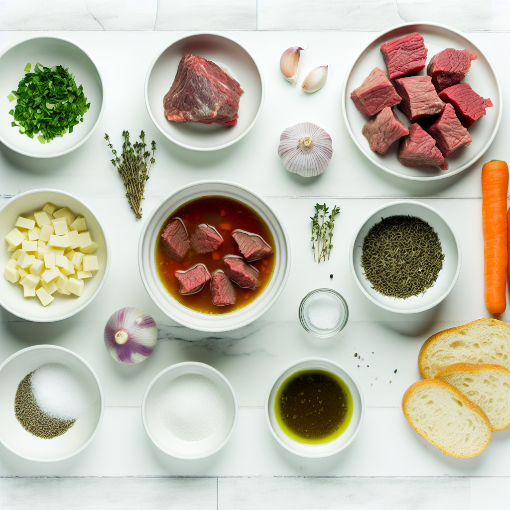 Braised Beef Soup with Cheesy Bread Recipe - Recipe Image