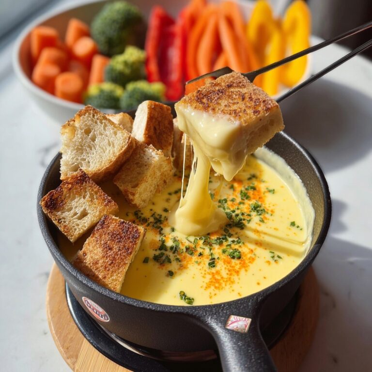 Cheese Fondue with Dippers for a Magical Evening Recipe