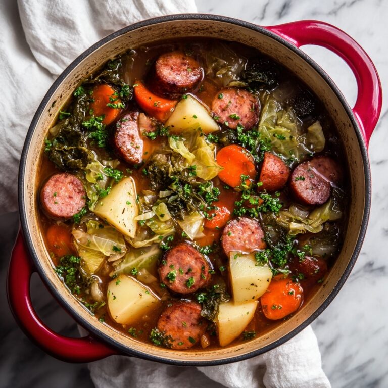 Savory Cabbage Soup with Kielbasa and Fresh Herbs Recipe
