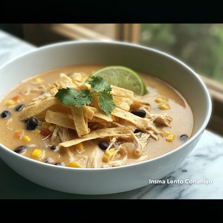 Creamy Chicken Tortilla Soup with Black Beans Recipe