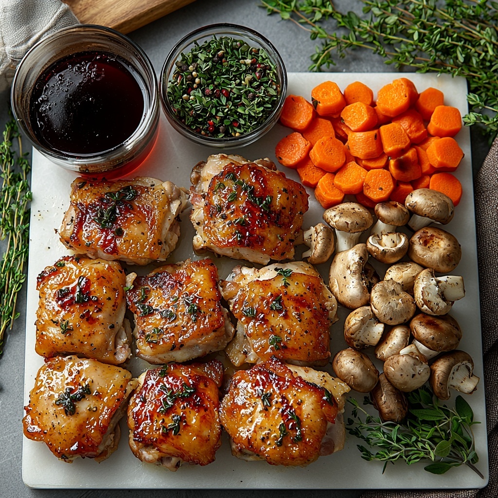 Half batch Instant Pot rice and beans in a rustic ceramic bowl, cooked pinto beans glistening and tender, dry brown rice grains scattered nearby, a small glass bowl of vibrant red salsa with visible chunks, fresh chopped cilantro stems and bright green cilantro leaves arranged in small piles, a clear measuring cup filled with golden vegetable broth, an array of warm-toned spices—chili powder, cumin, cayenne—in small white ramekins showing fine powders, sliced baby bella mushrooms with rich brown hues and silky texture, diced sweet bell peppers in a mix of red, yellow, and orange colors adding brightness, translucent yellow onion strips fanned out on a minimalist white plate, soft flour tortillas stacked neatly with a slight curl on edges, all placed on a clean natural wood surface or matte white backdrop, soft diffused natural light highlighting textures and colors, subtle shadows for depth, minimal props to keep focus on fresh ingredients, overhead shot, top down view, flat lay photography, professional food styling --ar 1:1 --q 2 --s 750 --v 6.1