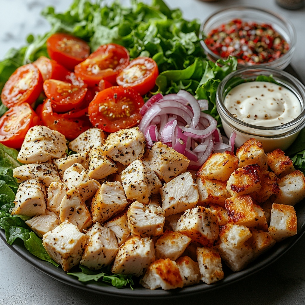 /Imagine prompt: A clean, light wooden surface with all the main ingredients for Sweet Hawaiian Crock-Pot Chicken artfully arranged in a harmonious flat lay. Centered are raw chicken chunks—plump, pale pink with subtle marbling—surrounded by a small clear glass bowl filled with golden pineapple juice, a rustic wooden spoon resting beside it. Nearby lies a small heap of moist, deep brown packed brown sugar, its grains sparkling under soft lighting. A glass bowl contains glossy low sodium soy sauce, dark and reflective. Optional but included for vibrant contrast: bright yellow pineapple chunks spilling from a can, irregular and juicy; crisp green pepper chunks with a fresh, shiny surface; and finely chopped translucent Vidalia onion pieces, with soft layers catching the light. The ingredients are spaced evenly with natural shadows, arranged with a blend of rustic and modern minimalism, enhancing textures—the roughness of sugar, the slickness of liquids, and the softness of vegetables and meat. The colors pop against the neutral backdrop: pale pink, rich browns, dark umami soy, golden yellows, fresh greens, and soft whites. The composition evokes freshness and wholesome home cooking. Overhead shot, top down view, flat lay photography, professional food styling --ar 1:1 --q 2 --s 750 --v 6.1