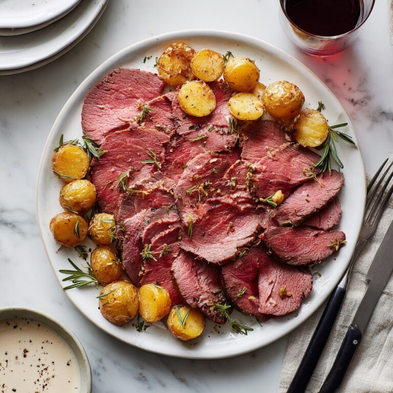 Garlic Rosemary Beef Tenderloin with Horseradish Cream Sauce Recipe