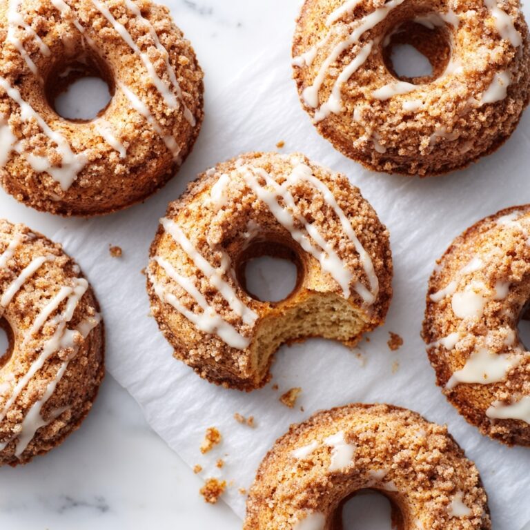 Coffee Cake Donuts with Streusel Topping and Vanilla Glaze Recipe