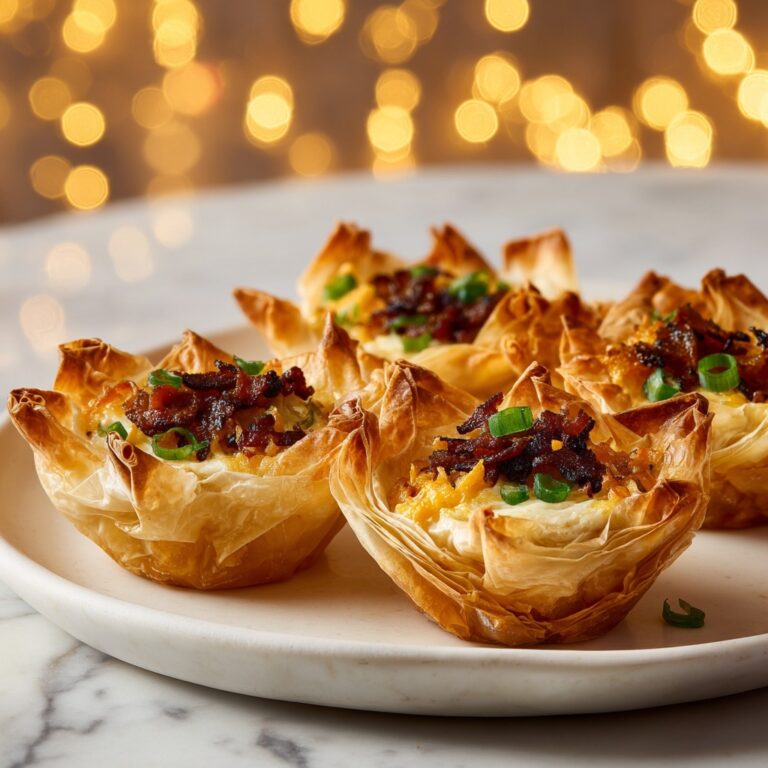 Cheesy Green Onion and Pecan Phyllo Cups Appetizer Recipe