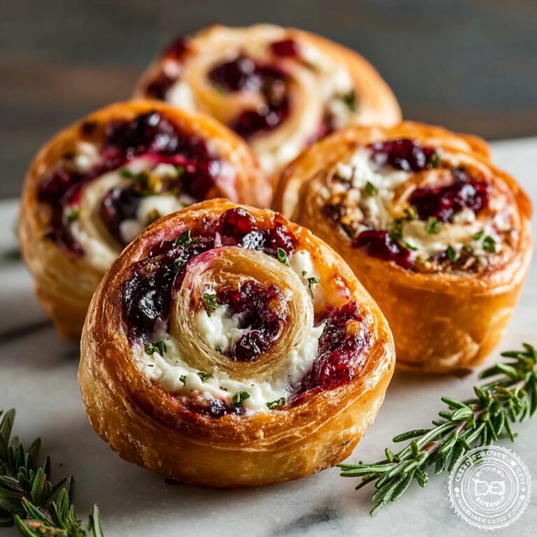 Easy Christmas Cranberry Feta Puff Pastry Pinwheels Recipe