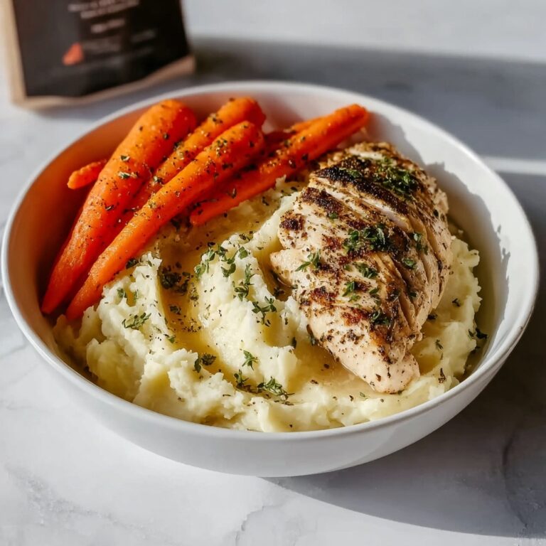 Garlic Herb Chicken with Creamy Mashed Potatoes and Roasted Carrots Recipe