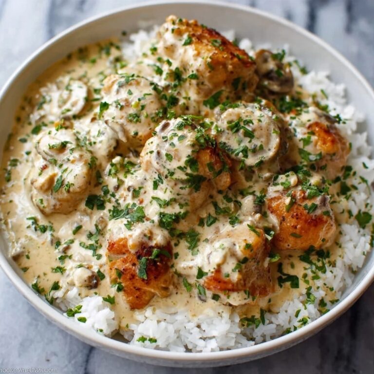 Quick & Easy Creamy Smothered Chicken & Rice Dinner Recipe