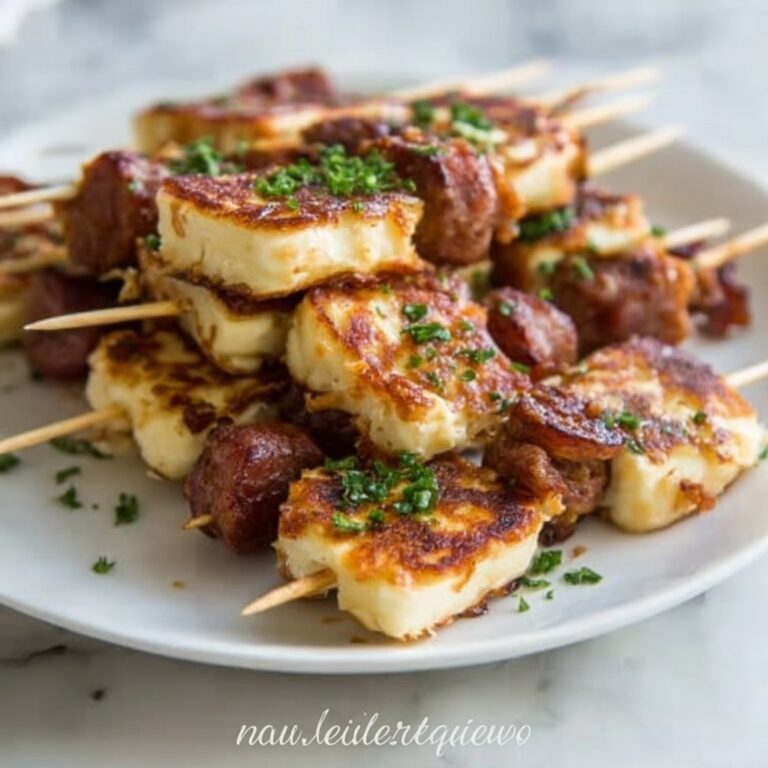 Easy Breakfast Pancake & Beef Sausage Skewers Bites Recipe