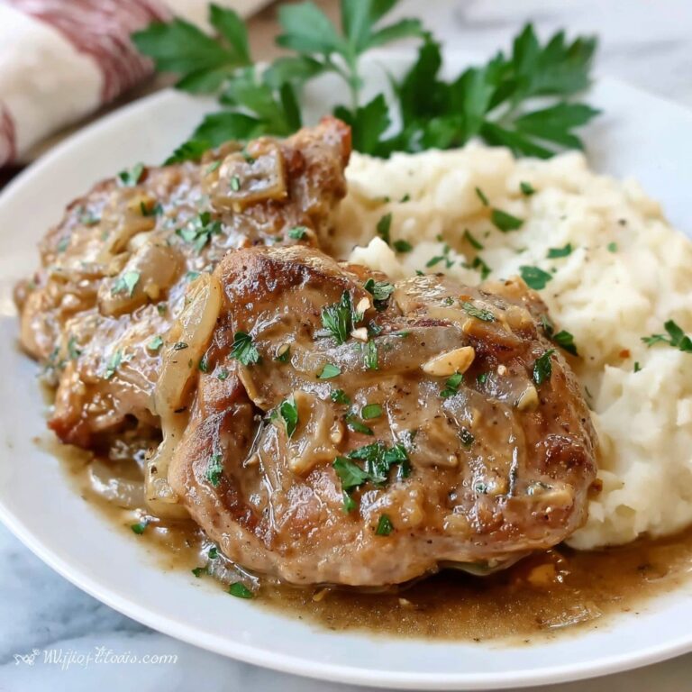 Crock Pot Pork Chops with French Onion Gravy Recipe