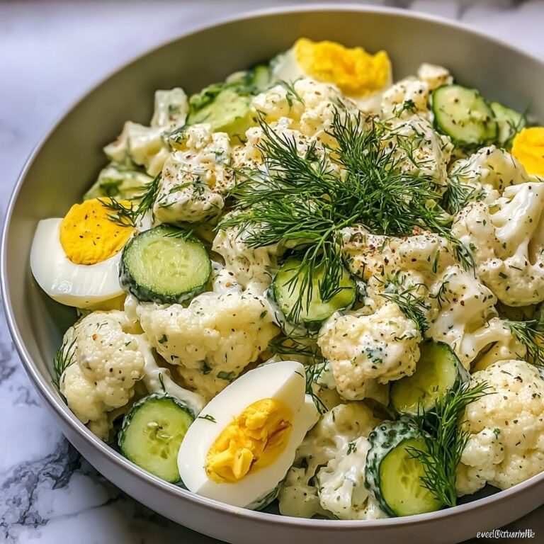Creamy Cauliflower Keto Potato Salad That’s Super Satisfying Recipe