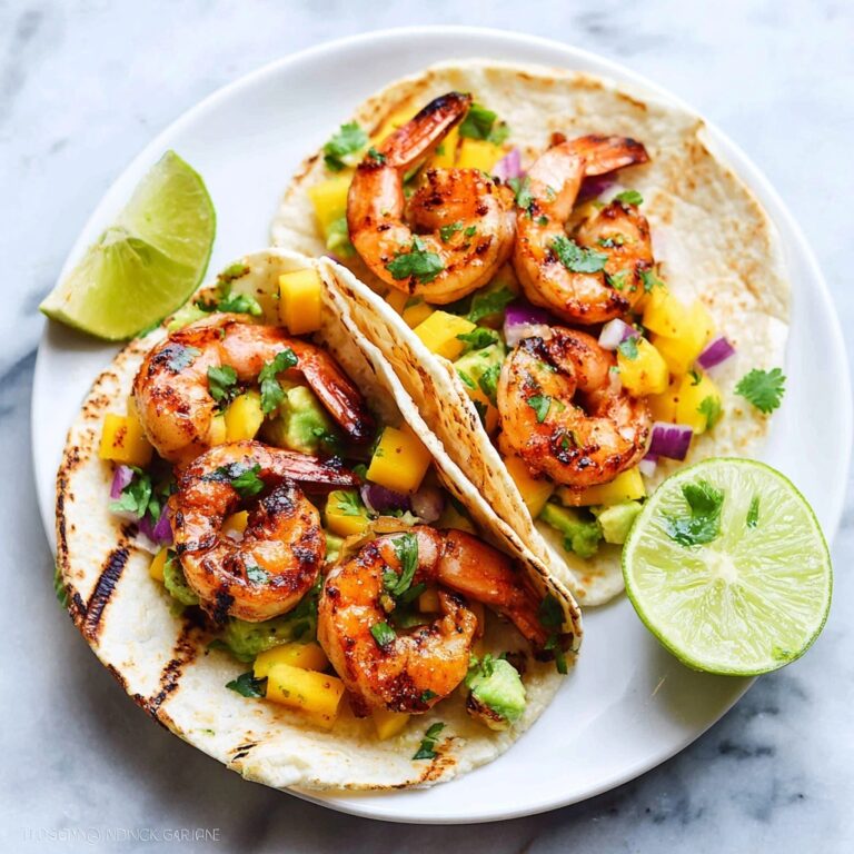 Tasty Grilled Shrimp Tacos with Peach Salsa Recipe