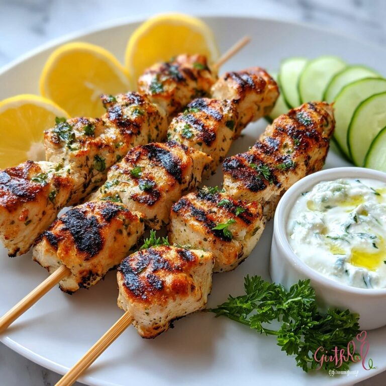 Greek Chicken Souvlaki with Tzatziki Sauce Recipe