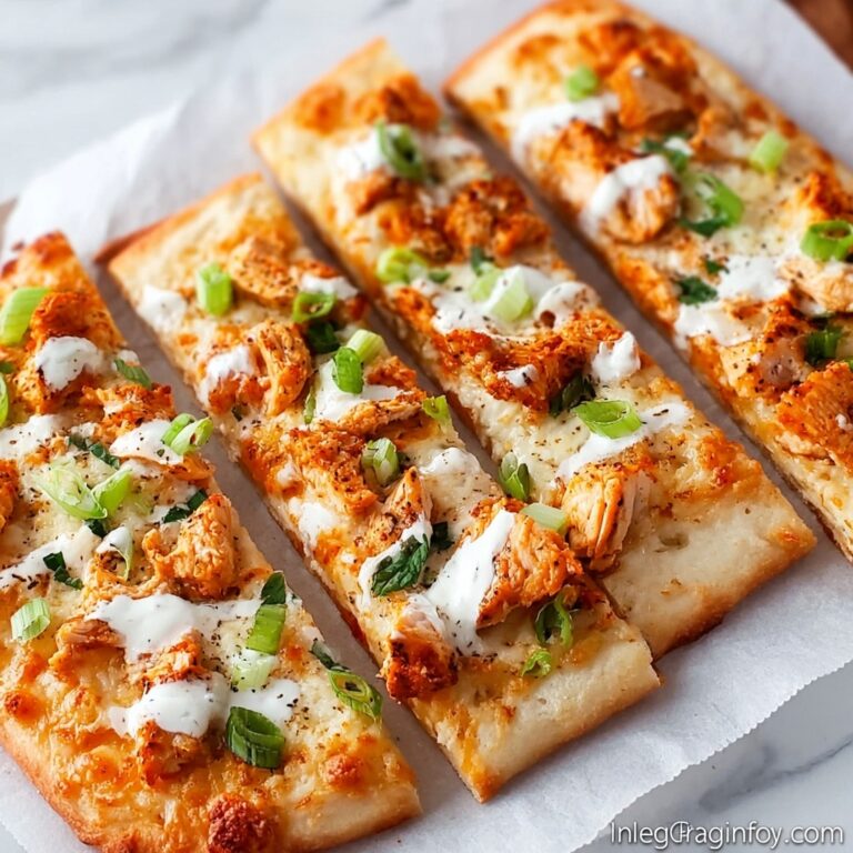 Buffalo Chicken Flatbread Pizza with Blue Cheese and Green Onions Recipe