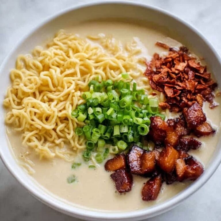 Fiery Chicken Ramen with Creamy Garlic Sauce Recipe