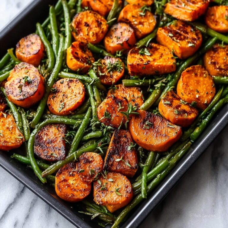 Sweet Potato & Green Bean Tray Bake Recipe