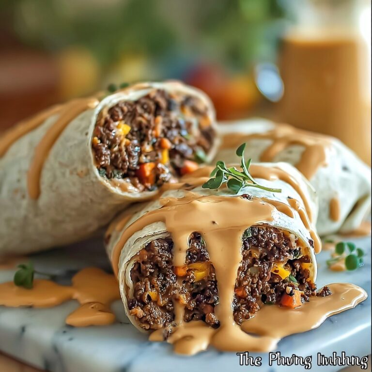 Cheesy Ground Beef Wrap with Creamy Sauce Recipe