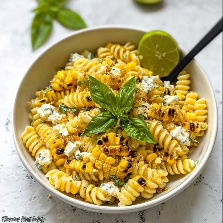 Spicy Corn and Avocado Pasta Salad with Chili Butter and Lime Mayo Recipe
